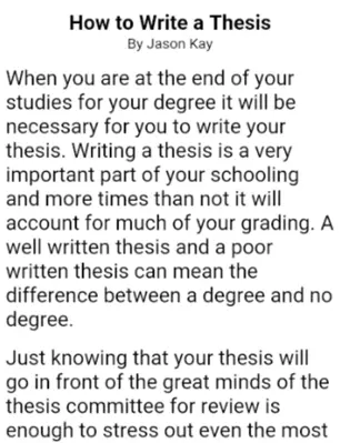 How To Write a Thesis android App screenshot 1